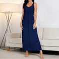 thumbnail image 1 of Juslio Nightgowns for Women Homewear Dress Sexy Loungewear Lace Trim Loose Sleep Long Nightgown Navy XXL, 1 of 6