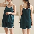 thumbnail image 1 of Juslio Pajamas for Women Solid Homewear Halter V-Neck Tank Tops and Shorts Fashion 2 Piece Matching Pajamas Sets L, 1 of 9