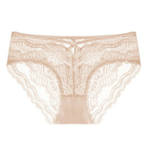 Juslio Panties for Women Low Waist Lace Soft Elastic Sexy Breathable Soft Underwear