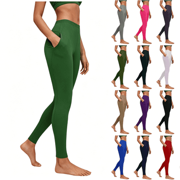 Juslio Pants for Women Workout Sporty Yoga Pants Leggings Comfortable High Waist High Elastic with Pockets Leggings