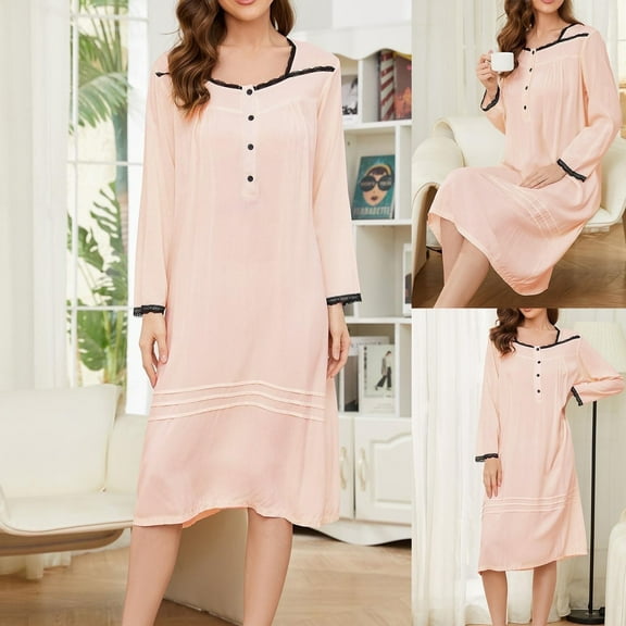 Juslio Plus Size Nightgowns for Women Lace Nightgowns for Women Sexy Comfortable Long Pajamas