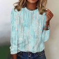 thumbnail image 1 of Juslio Blouses for Women Long Sleeve Shirts Flowers Casual Blouses Blue L, 1 of 4