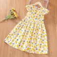 thumbnail image 1 of Juslio Dresses for Girls Round Neck Kids Flower Clothing Short Sleeve Print Girl Dress, 1 of 3