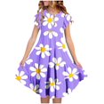 thumbnail image 1 of Juslio Dresses for Girls Sundress Kids Clothes Short Sleeve Print Girls Dress, 1 of 5