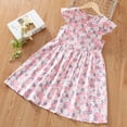 thumbnail image 1 of Juslio Dresses for Girls Round Neck Kids Flower Clothing Short Sleeve Print Girl Dress, 1 of 3