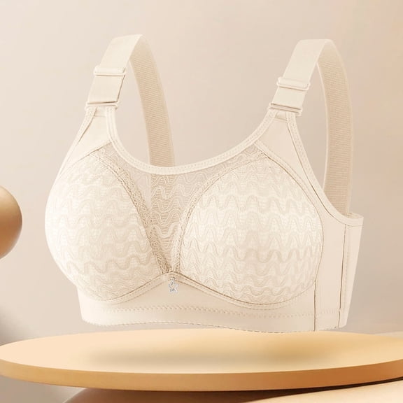 Juslio Push Up Bra Bras for Women Comfortable Breathable Plus Size Backless No Underwire Bra