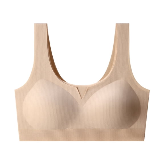 Juslio Push Up Bra Bras for Women Comfortable Seamless Sports Backless No Underwire Bra