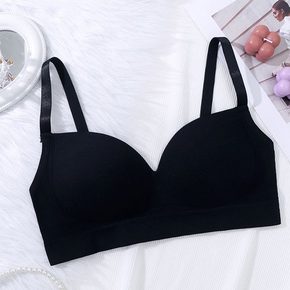 Juslio Push Up Bra Bras for Women Comfortable Seamless Sports Backless No Underwire Bra