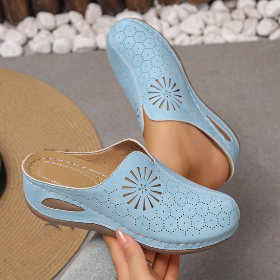 Juslio Sandals for Women Casual Wedge Sandals Comfortable Platform Closed Toe Beach Sandals