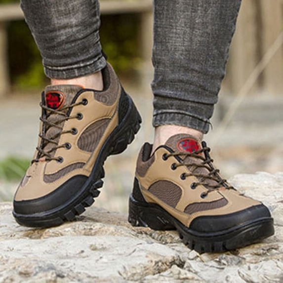 Juslio Shoes Men Breathable Comfortable Outdoor Round Toe Lightweight Casual Plus Size Hiking Shoes