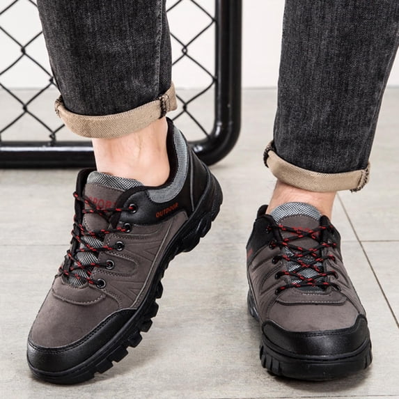 Juslio Shoes for Men Breathable Comfortable Outdoor Round Toe Lightweight Casual Plus Size Hiking Shoes