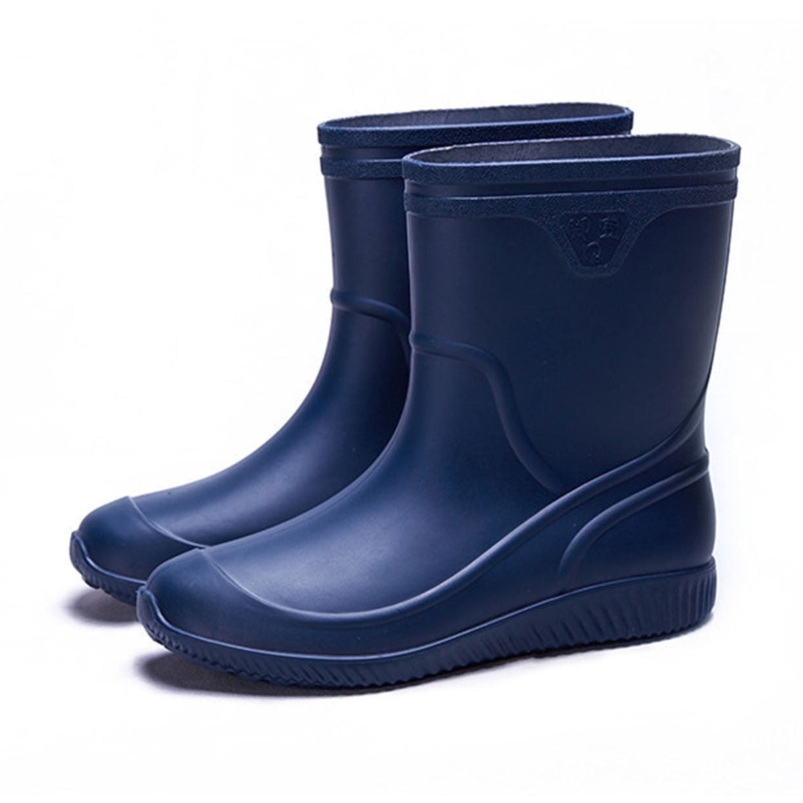 Juslio Shoes for Men Men's New Winter Solid Color Fashion Rain Shoes Non-slip Middle Rain Boots Casual Adult Foot Set Outdoor Rubber Shoes