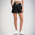 thumbnail image 1 of Juslio Shorts for Women Fashion Sporty, Ribbed Breathable Solid Drawstring with Pockets Black Shorts, 1 of 7