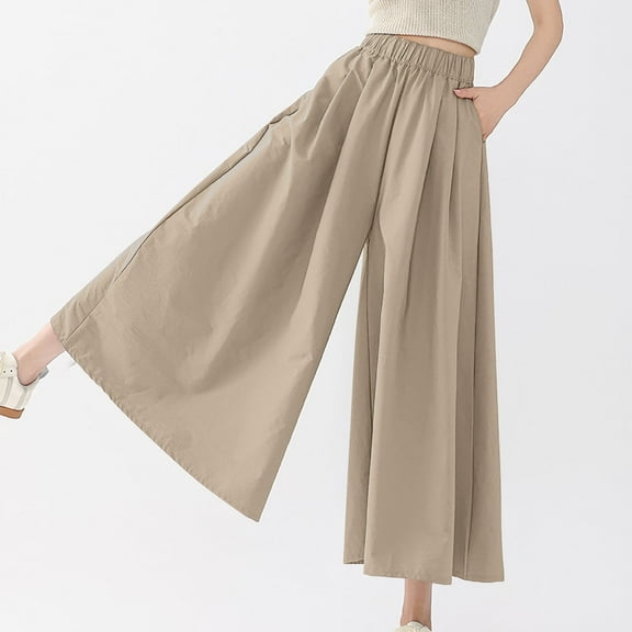 Juslio Sweatpants Women Casual Fashion Solid High Waist Wide-leg Pants