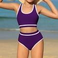 thumbnail image 1 of Juslio Swimsuit for Girls Cute Two Piece Bikini Sets Quick Dry Beach Kids Swimsuits Sizes 130, 1 of 7