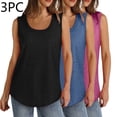 thumbnail image 1 of Juslio 3 PC Tank Tops for Women Round Neck Sleeveless Breathable Moisture-Wicking Loose Tank Tops, 1 of 9