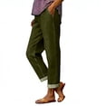 thumbnail image 1 of Juslio Women Button Straight Faux Jeans Casual High Waist Pocket Army Green Jeans, 1 of 9