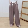 thumbnail image 1 of Juslio Women Cotton Pants Cotton with Pockets High Waist Casual Elastic,Waist Wide Leg Pants Free Size, 1 of 3