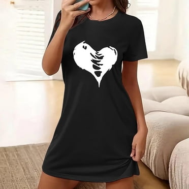 Juslio Women Nightgowns and Pajamas Plus Size Comfortable Short Sleepshirts