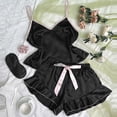 thumbnail image 1 of Juslio Women Pajamas Solid Fashion Halter V-Neck Tank Tops and Shorts Homewear 2 Piece Matching Pajamas Sets M, 1 of 3