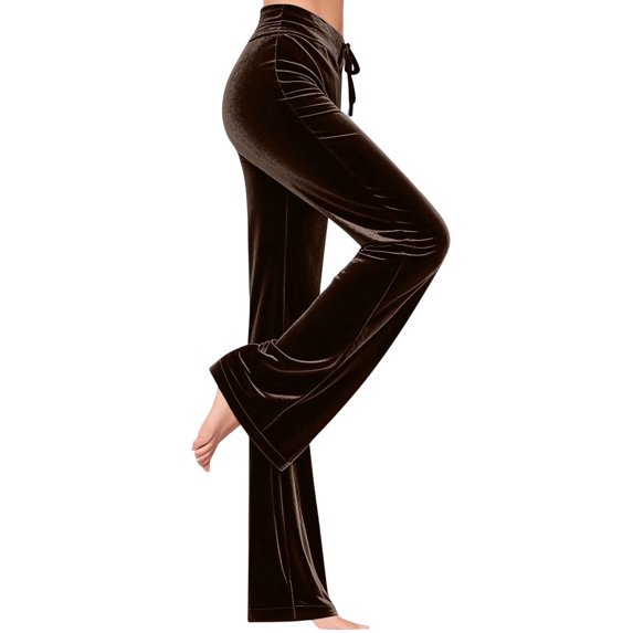 Juslio Women Pants Comfortable Drawstring High Waist with Pockets Casual Skinny Straight Pants