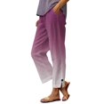 thumbnail image 1 of Juslio Women Pants High Waist Button Elastic,Waist Casual Linen Linen Pants L, 1 of 6