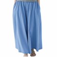 thumbnail image 1 of Juslio Women Pants High Waist Culottes Casual Elastic Waist,Linen Wide Leg Pants Free Size, 1 of 2