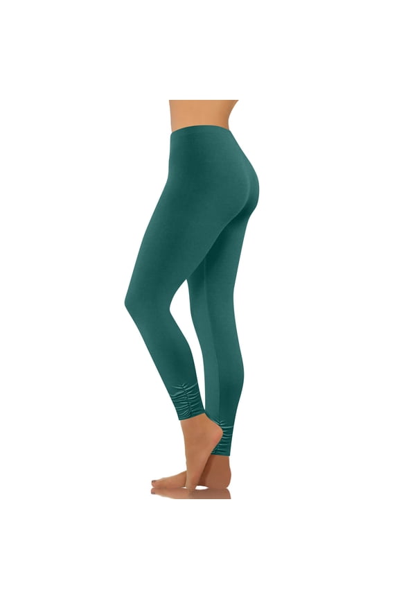 Women Pants High Waist Leggings Ruched Bottom Workout Sporty Yoga Pants High Elastic Comfortable Flare Leg Pants