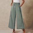 thumbnail image 1 of Juslio Women Pants with Pockets Striped Casual Comfortable High Waist Wide-Leg Pants, 1 of 3