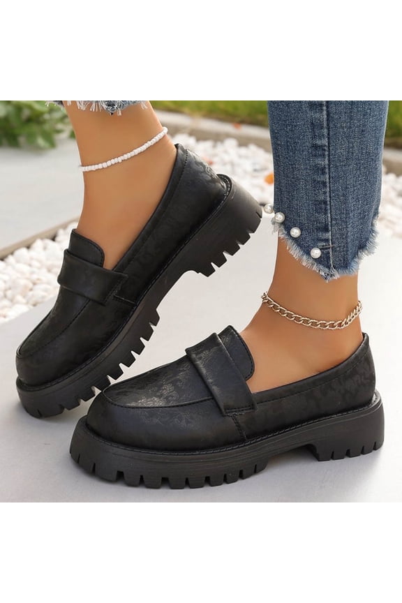 Women Shoes Women's Indoor and Outdoor Casual Thick Soled Comfortable Small Leather Shoes Ladies' Leather Shoes