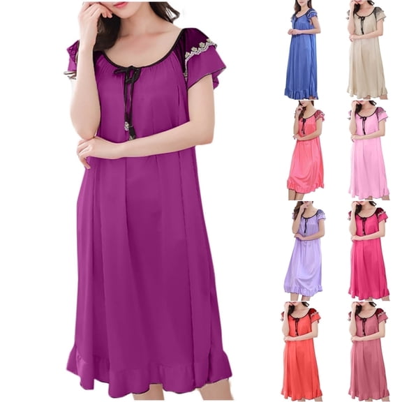 Juslio Women Sleepwear Sleepshirts Comfortable Long Sleepshirts