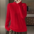 thumbnail image 1 of Juslio Women Sweaters Cardigans Women Tops Solid Crew Neck Long Sleeve Knit Red, 1 of 3