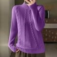 thumbnail image 1 of Juslio Women Sweaters Cardigans Womens Tops Solid Crew Neck Long Sleeve Knit Purple, 1 of 3