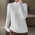 thumbnail image 1 of Juslio Women Sweaters Cardigans Womens Tops Solid Crew Neck Long Sleeve Knit White, 1 of 3