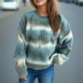 thumbnail image 1 of Juslio Women Sweaters Pullovers Lightweight Sweaters Crew Neck Long Sleeve Knit Blue, 1 of 7