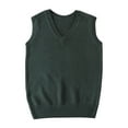 thumbnail image 1 of Juslio Women Sweaters Pullovers Sweaters vests Solid V Neck Sleeveless Knit Army Green, 1 of 3