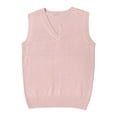 thumbnail image 1 of Juslio Women Sweaters Pullovers Sweaters vests Solid V Neck Sleeveless Knit Pink, 1 of 3