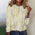 thumbnail image 1 of Juslio Womens Blouse Long Sleeve Shirts Plus Size Flowers Casual Blouses Yellow M, 1 of 4