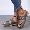 thumbnail image 1 of Juslio Womens House Slippers Heeled Dark Gray Vacation Slip On Casual Beach Sandals for Woman, 1 of 4