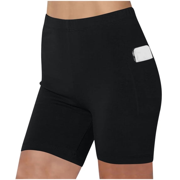 Juslio Womens Leggings High Waisted Yoga Shorts with Pockets,Tummy Control Running Athletic Workout Leggings
