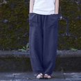 thumbnail image 1 of Juslio Womens Linen Pants Casual with Pockets Elastic Waist,Linen High Waist Linen Pants M, 1 of 9