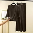 thumbnail image 1 of Juslio Womens Pajamas Solid Fashion Modal Crewneck Tops and Pants Homewear 2 Piece Matching Pajamas Sets XL, 1 of 5