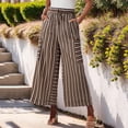 thumbnail image 1 of Juslio Womens Pants Casual Striped Comfortable High Waist with Pockets Wide-Leg Pants, 1 of 3