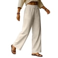 thumbnail image 1 of Juslio Womens Pants High Waist Elastic Waist Loose Drawstring Comfortable Wide-Leg Pants, 1 of 4