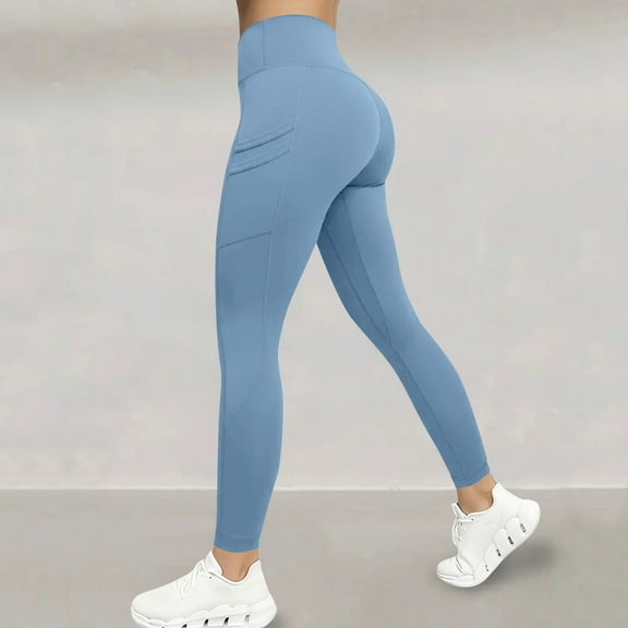 Juslio Womens Pants with Pockets Butt Lifting Workout Sporty Yoga Pants Comfortable High Waist High Elastic Leggings