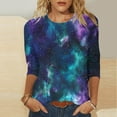 thumbnail image 1 of Juslio Womens Shirts Crew Neck 3/4 Sleeve Tees Print Graphic Shirts Casual Loose, 1 of 5