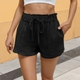thumbnail image 1 of Juslio Womens Shorts Drawstring Pockets Loose Comfy Cotton Linen Solid Casual Ladies Shorts, 1 of 8