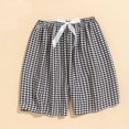 thumbnail image 1 of Juslio Womens Shorts Fashion Sporty Casual, Breathable Plaid Elastic Waist Black Shorts, 1 of 3