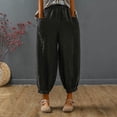 thumbnail image 1 of Juslio Womens Sweat Pants Casual Loose Elastic Waist,Linen High Waist Joggers Pants M, 1 of 5