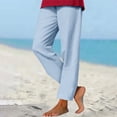 thumbnail image 1 of Juslio Womens Sweat Pants High Waist with Pockets,Casual Drawstring Linen Linen Pants S, 1 of 9